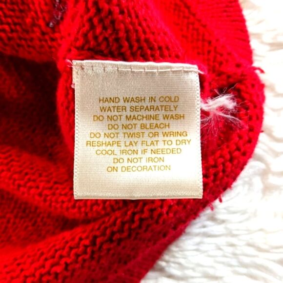 Bobbie Brooks Skiing Snowman & Snowflake Knit Zip-Up Vest Red Embellished Large. - Picture 5 of 11